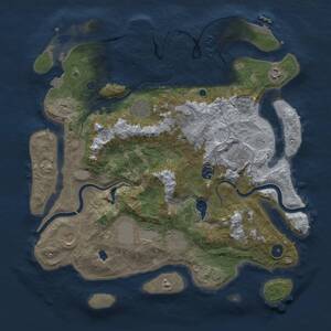 Thumbnail Rust Map: Procedural Map, Size: 4000, Seed: 728030643, 16 Monuments