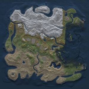 Thumbnail Rust Map: Procedural Map, Size: 4500, Seed: 371148654, 17 Monuments