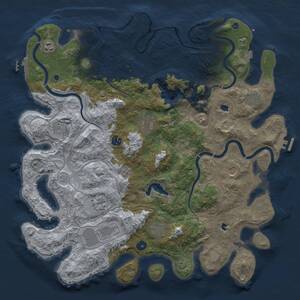 Thumbnail Rust Map: Procedural Map, Size: 4500, Seed: 1550993611, 16 Monuments