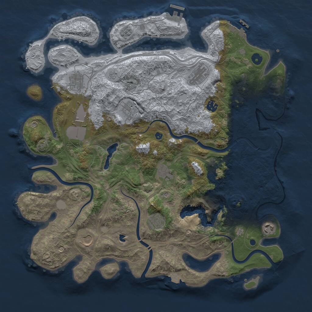 Rust Map: Procedural Map, Size: 4250, Seed: 556737651, 16 Monuments