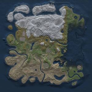 Thumbnail Rust Map: Procedural Map, Size: 4250, Seed: 556737651, 16 Monuments