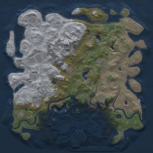 Thumbnail Rust Map: Procedural Map, Size: 5000, Seed: 938674520, 17 Monuments