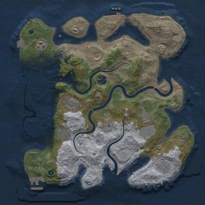 Thumbnail Rust Map: Procedural Map, Size: 3500, Seed: 412791906, 14 Monuments