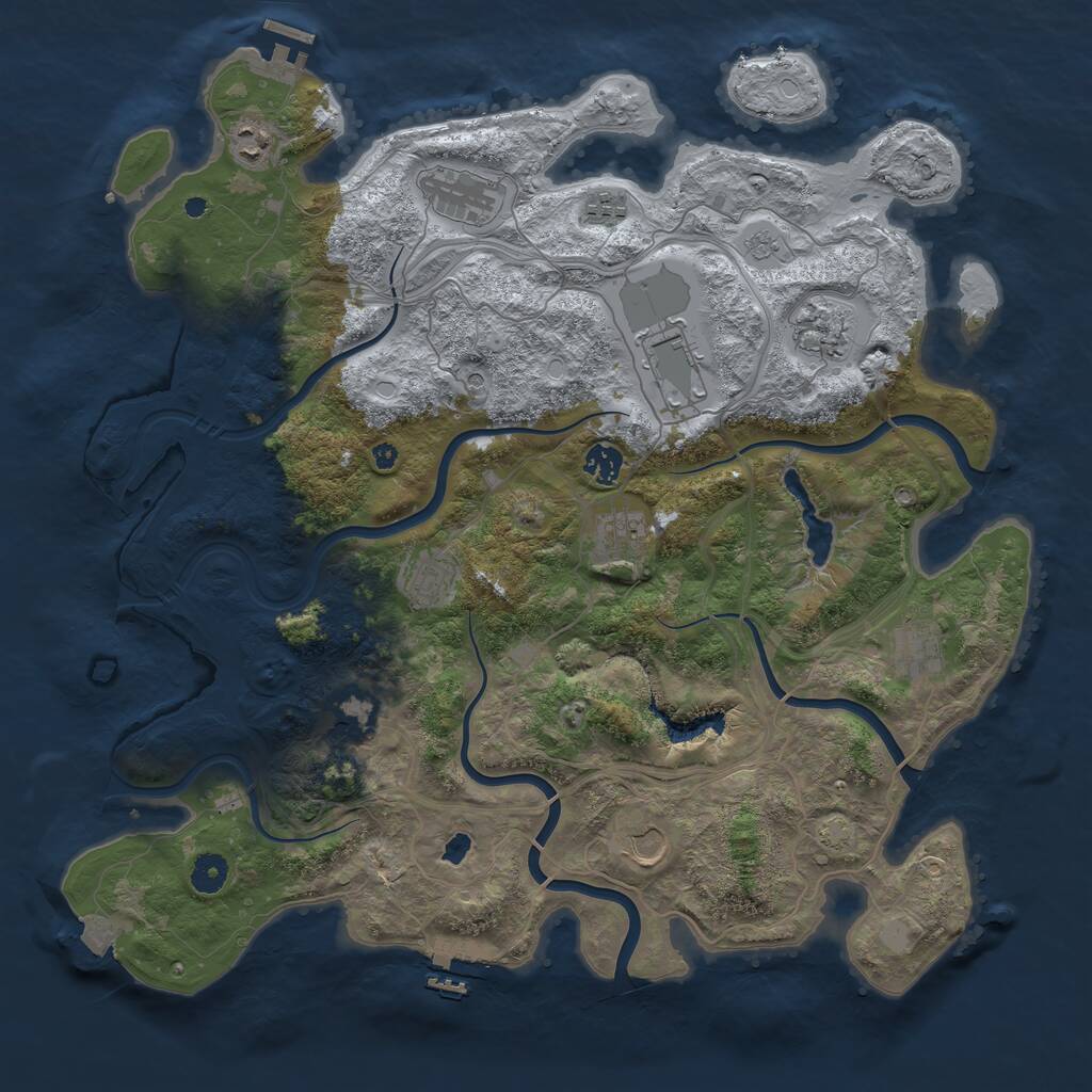 Rust Map: Procedural Map, Size: 4250, Seed: 2145616832, 17 Monuments