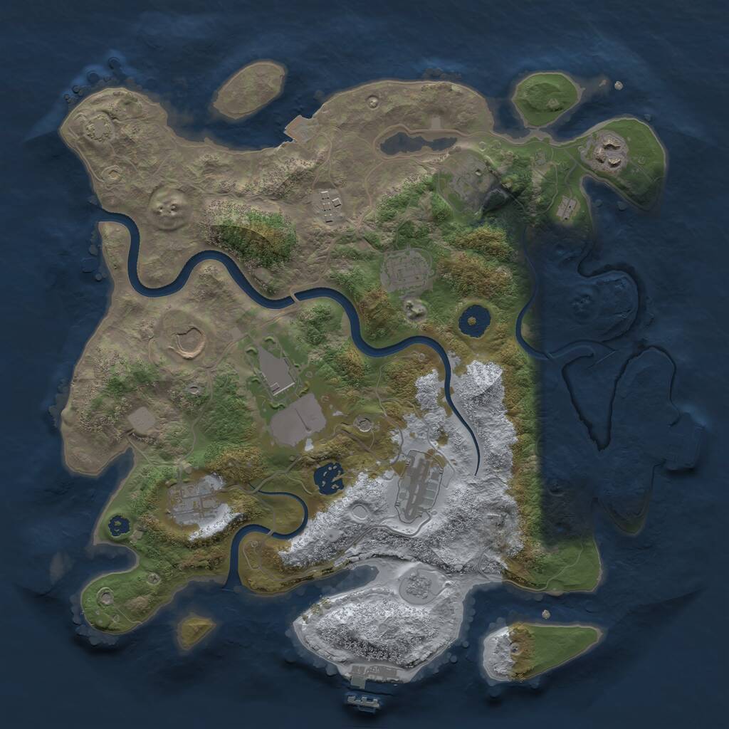 Rust Map: Procedural Map, Size: 3500, Seed: 1004217879, 15 Monuments