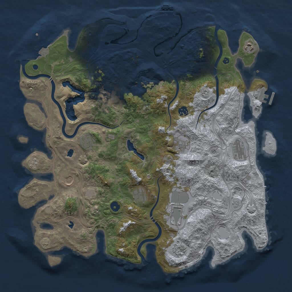 Rust Map: Procedural Map, Size: 4500, Seed: 1872531848, 17 Monuments