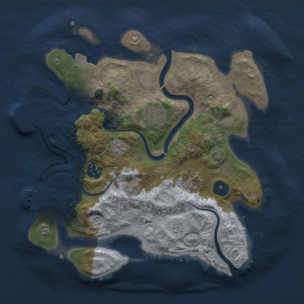 Rust Map: Procedural Map, Size: 3000, Seed: 1114176167, 10 Monuments