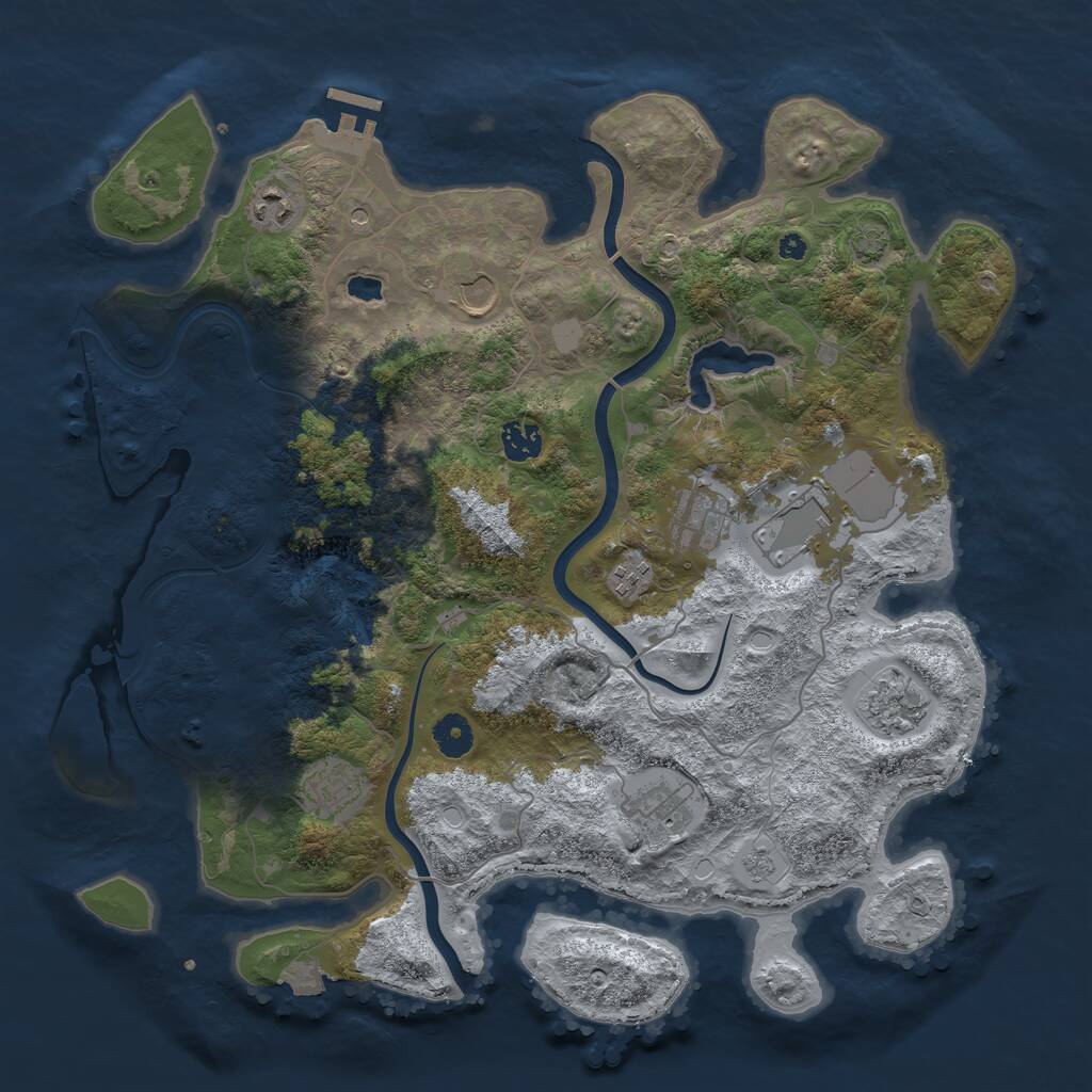 Rust Map: Procedural Map, Size: 4000, Seed: 937142549, 14 Monuments