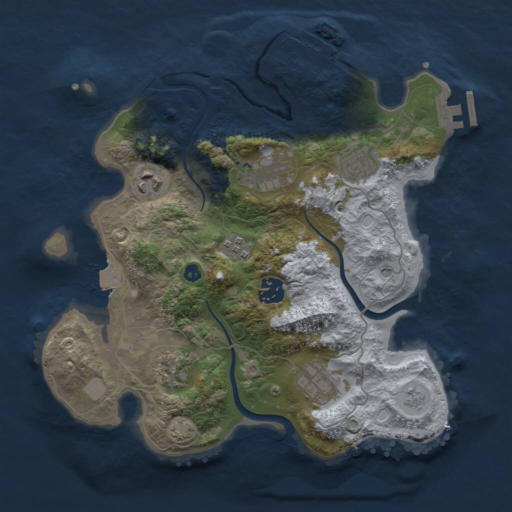 Rust Map: Procedural Map, Size: 2900, Seed: 697536067, 13 Monuments