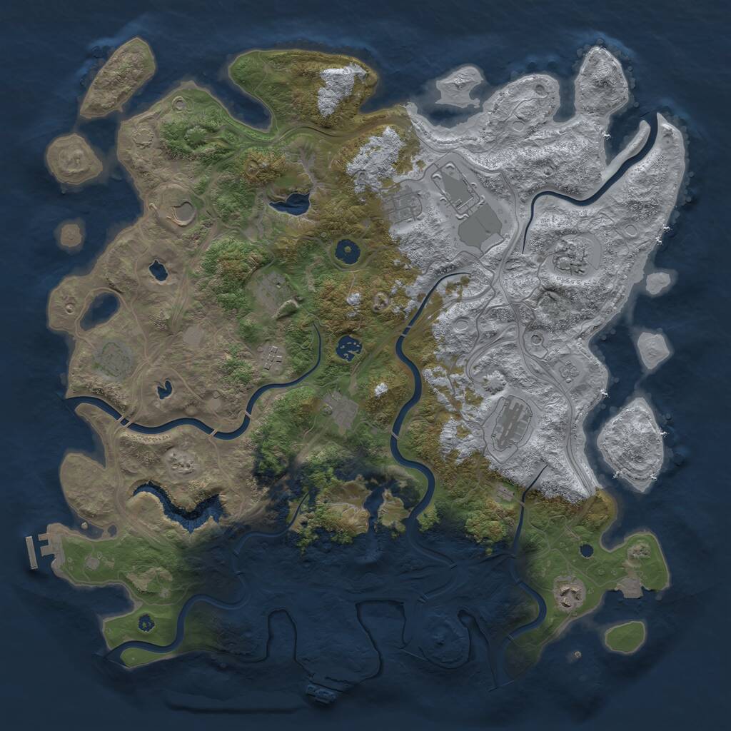 Rust Map: Procedural Map, Size: 4500, Seed: 39475183, 17 Monuments