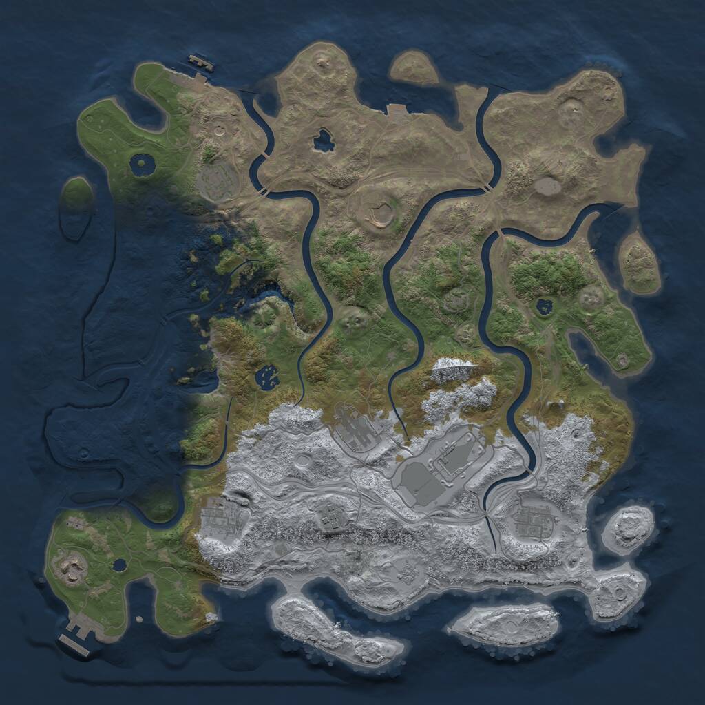 Rust Map: Procedural Map, Size: 4300, Seed: 137020241, 15 Monuments