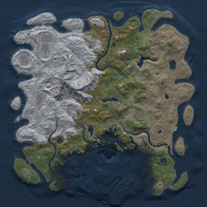 Thumbnail Rust Map: Procedural Map, Size: 5000, Seed: 651238, 17 Monuments