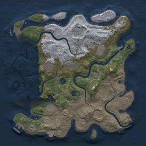 Thumbnail Rust Map: Procedural Map, Size: 3700, Seed: 1586544950, 15 Monuments