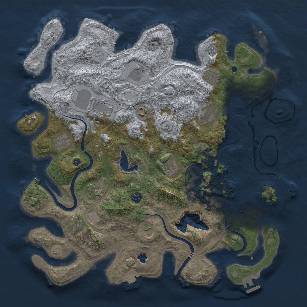 Rust Map: Procedural Map, Size: 4250, Seed: 2084752885, 17 Monuments