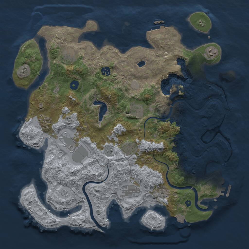 Rust Map: Procedural Map, Size: 4000, Seed: 1745071089, 15 Monuments