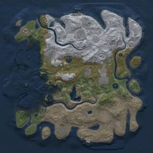 Thumbnail Rust Map: Procedural Map, Size: 4000, Seed: 52478, 16 Monuments