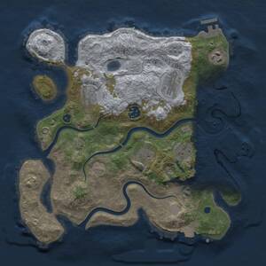 Thumbnail Rust Map: Procedural Map, Size: 3250, Seed: 345345, 13 Monuments
