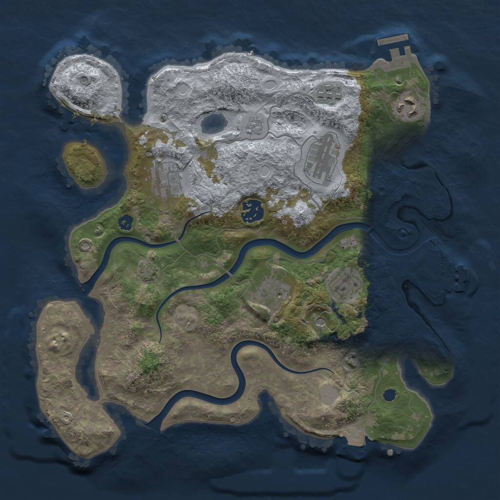 Rust Map: Procedural Map, Size: 3250, Seed: 345345, 13 Monuments