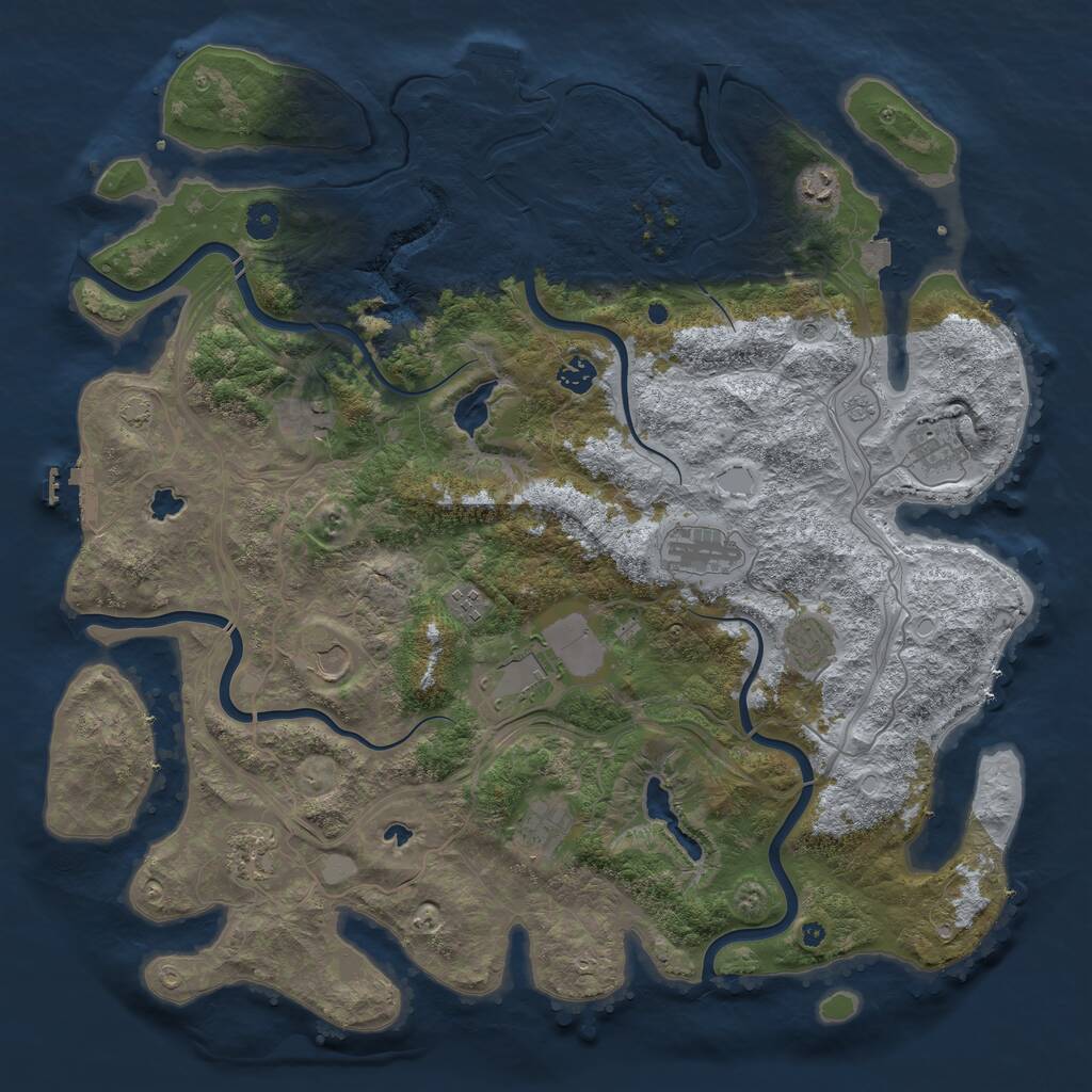 Rust Map: Procedural Map, Size: 4500, Seed: 17597934, 17 Monuments