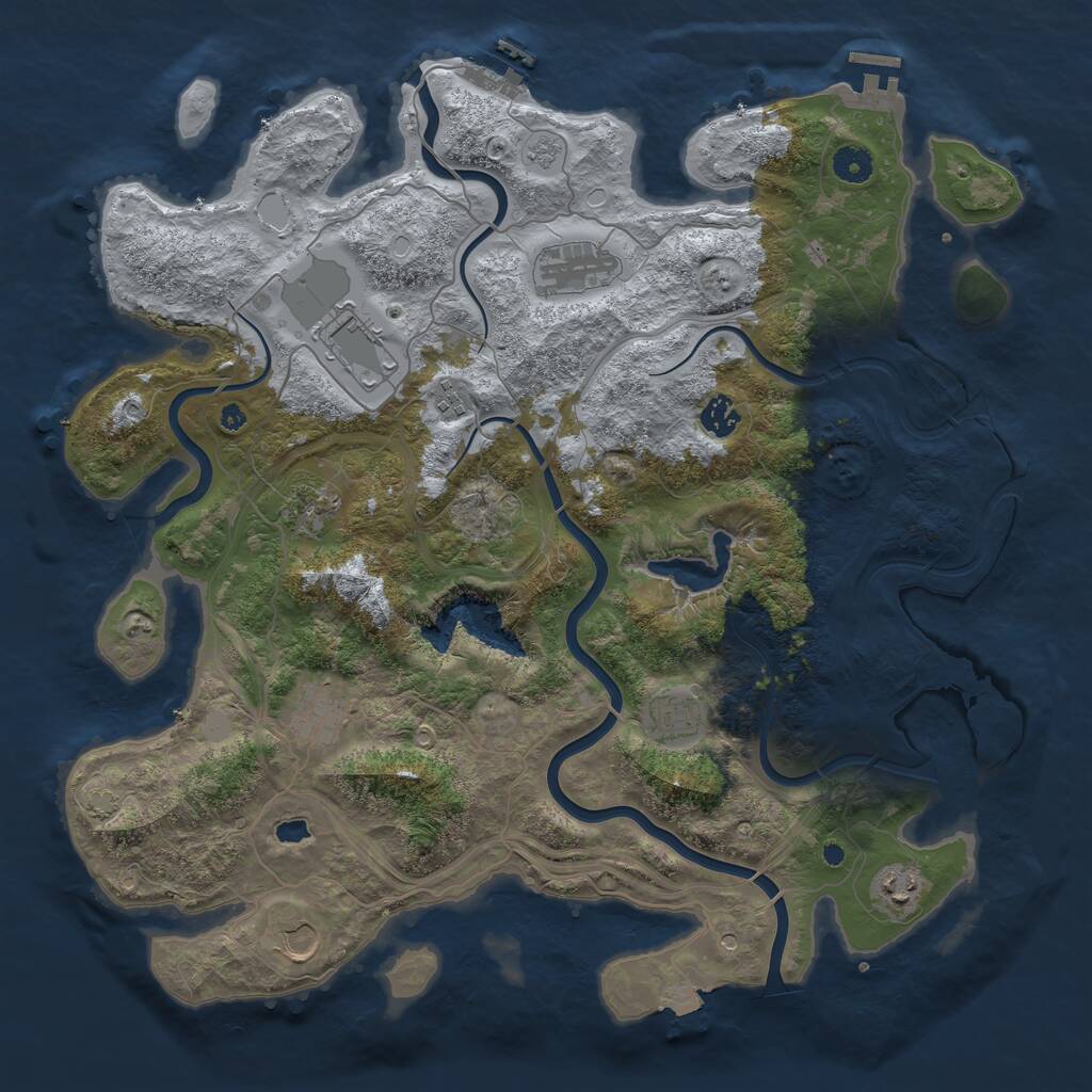 Rust Map: Procedural Map, Size: 4250, Seed: 1289664204, 15 Monuments