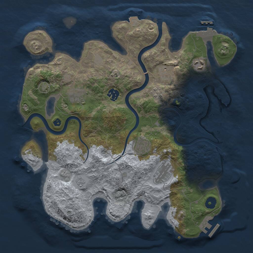 Rust Map: Procedural Map, Size: 3300, Seed: 789012, 13 Monuments
