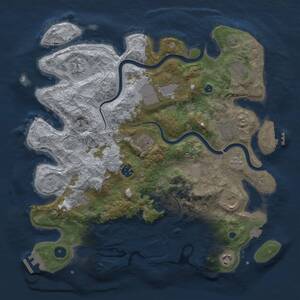 Thumbnail Rust Map: Procedural Map, Size: 3838, Seed: 632905762, 16 Monuments