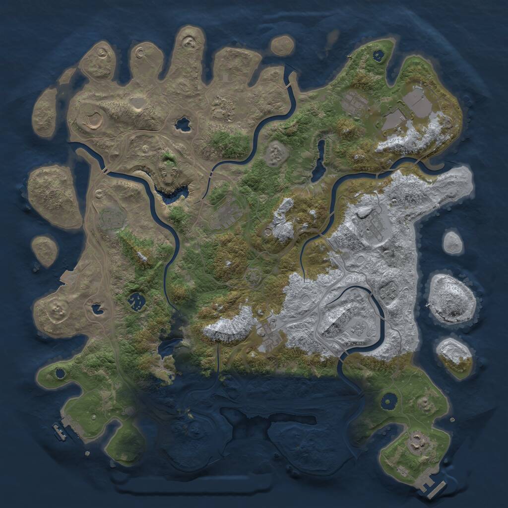 Rust Map: Procedural Map, Size: 4500, Seed: 559112818, 17 Monuments