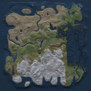 Thumbnail Rust Map: Procedural Map, Size: 4500, Seed: 115613871, 17 Monuments