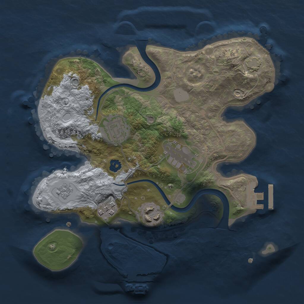 Rust Map: Procedural Map, Size: 2450, Seed: 1852340433, 9 Monuments