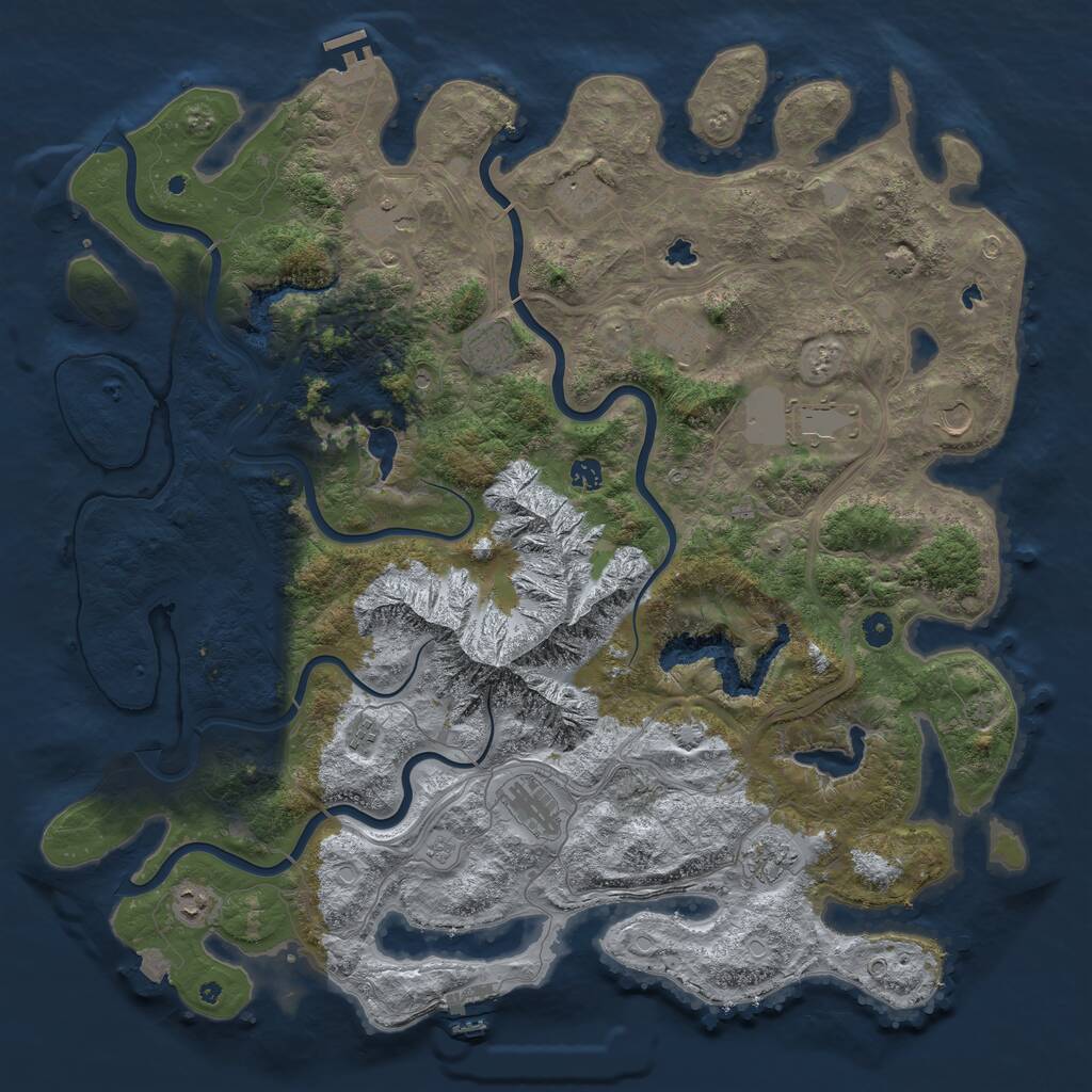 Rust Map: Procedural Map, Size: 5000, Seed: 969702904, 17 Monuments