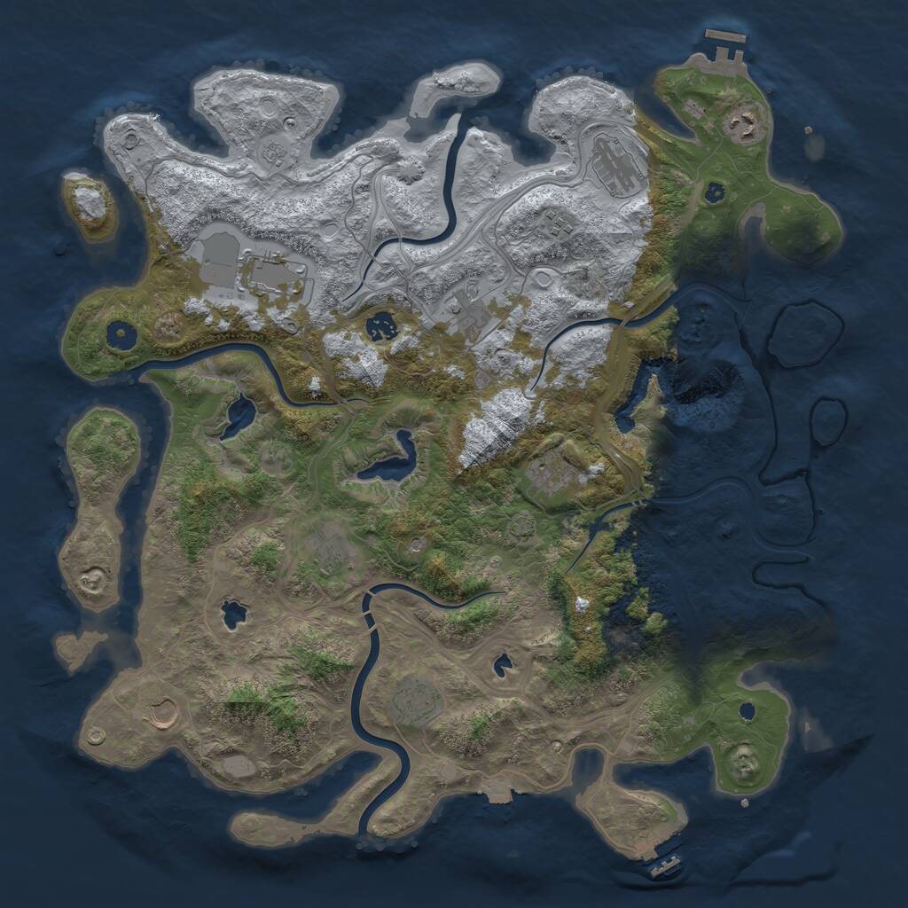 Rust Map: Procedural Map, Size: 4500, Seed: 1148068706, 16 Monuments