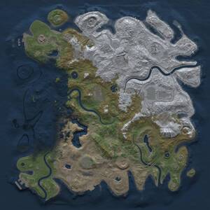 Thumbnail Rust Map: Procedural Map, Size: 4500, Seed: 455258730, 17 Monuments