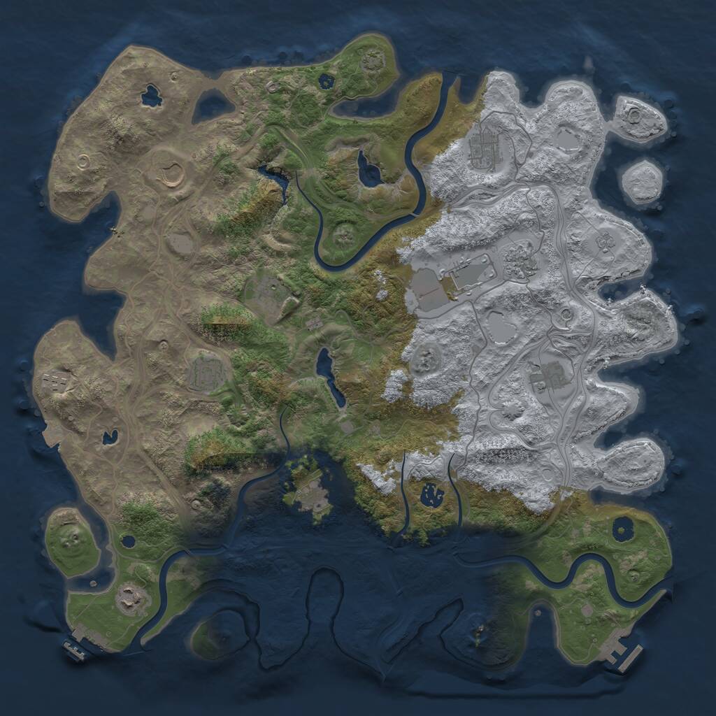 Rust Map: Procedural Map, Size: 4500, Seed: 159717727, 17 Monuments