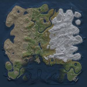 Thumbnail Rust Map: Procedural Map, Size: 4500, Seed: 159717727, 17 Monuments