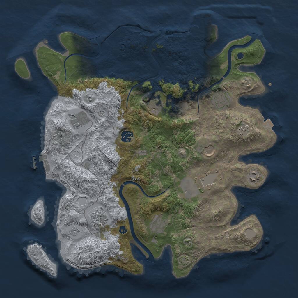 Rust Map: Procedural Map, Size: 3750, Seed: 1883940517, 16 Monuments