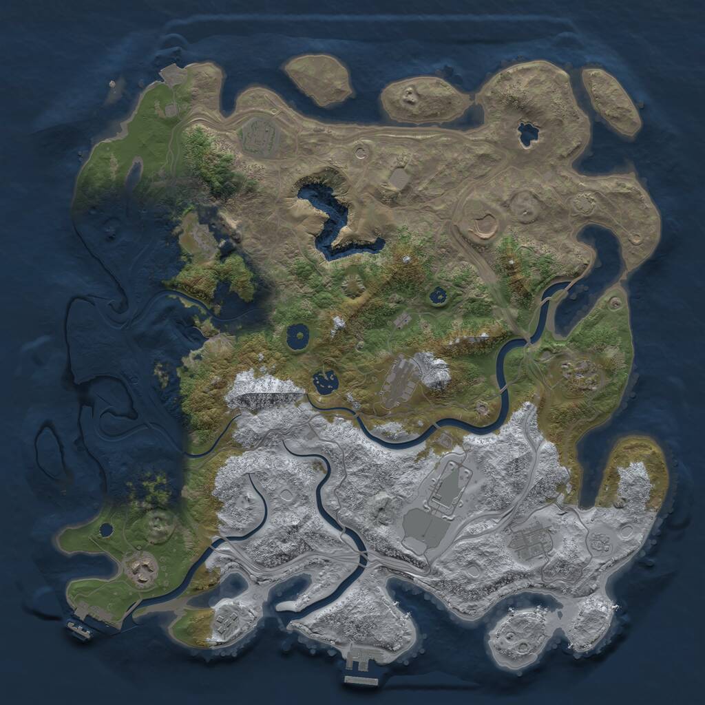 Rust Map: Procedural Map, Size: 4250, Seed: 1335282527, 16 Monuments