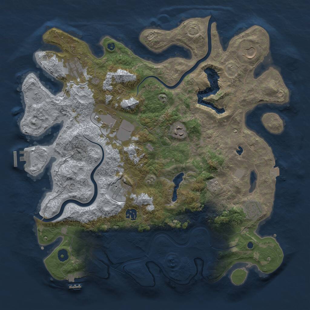 Rust Map: Procedural Map, Size: 4000, Seed: 509059900, 14 Monuments