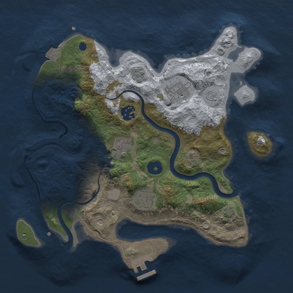 Rust Map: Procedural Map, Size: 3000, Seed: 819551075, 10 Monuments
