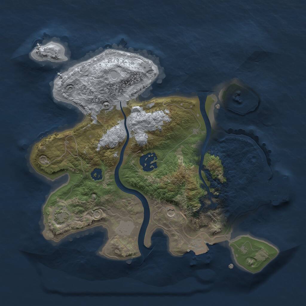 Rust Map: Procedural Map, Size: 2500, Seed: 1020, 5 Monuments