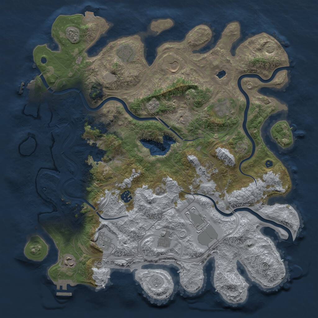 Rust Map: Procedural Map, Size: 4250, Seed: 64318584, 16 Monuments