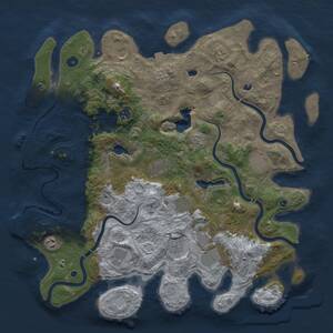 Thumbnail Rust Map: Procedural Map, Size: 4500, Seed: 488159760, 17 Monuments