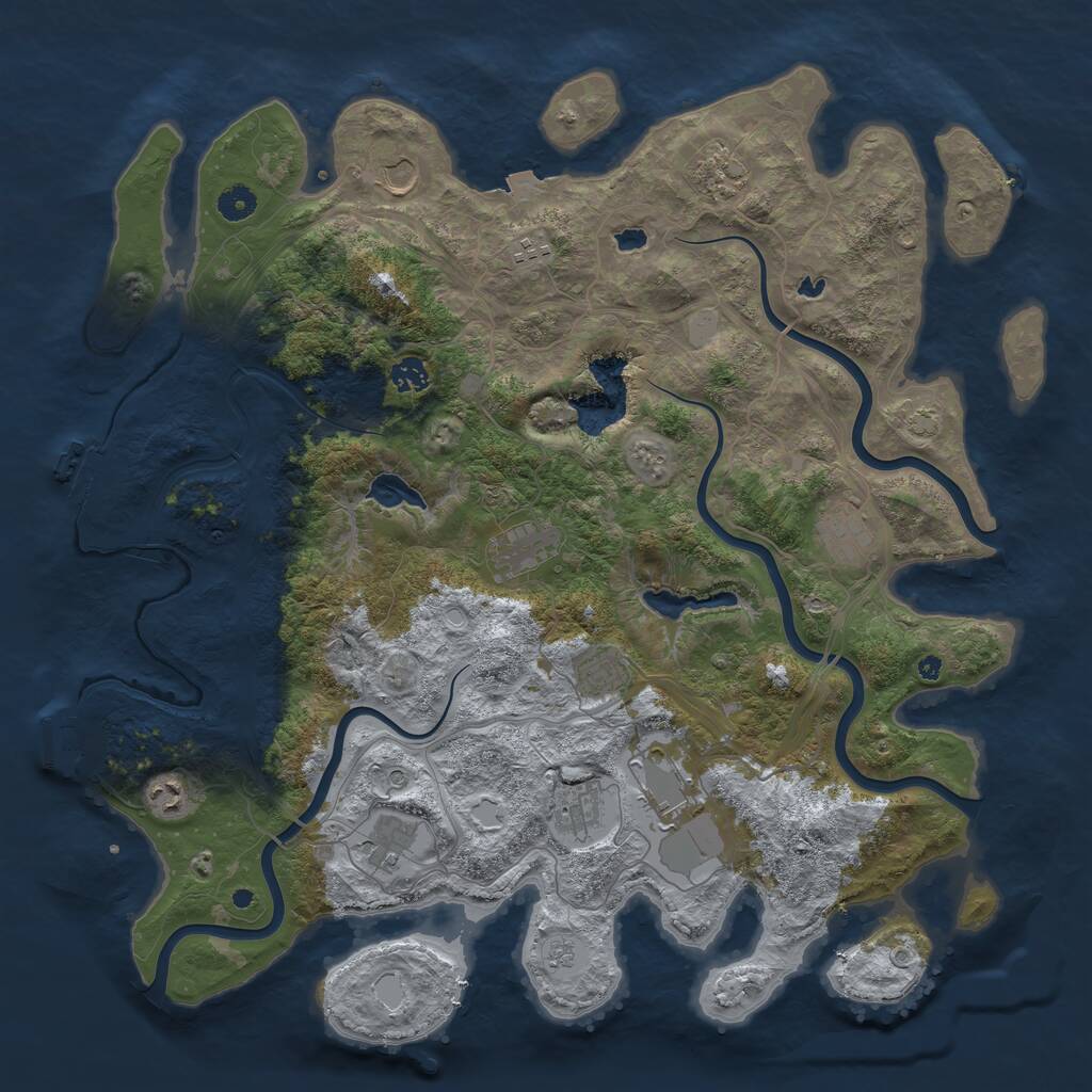 Rust Map: Procedural Map, Size: 4500, Seed: 488159760, 17 Monuments