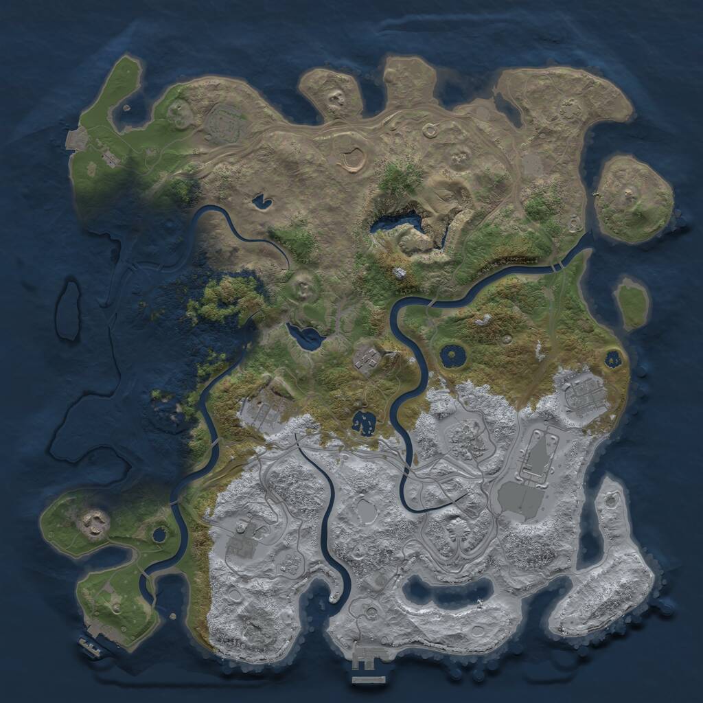 Rust Map: Procedural Map, Size: 4250, Seed: 1673874605, 16 Monuments