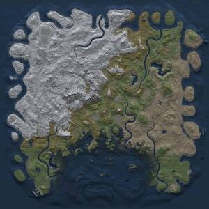 Thumbnail Rust Map: Procedural Map, Size: 6000, Seed: 11322489, 17 Monuments