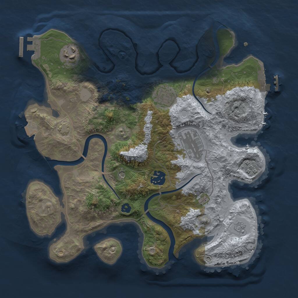 Rust Map: Procedural Map, Size: 3000, Seed: 26988, 11 Monuments