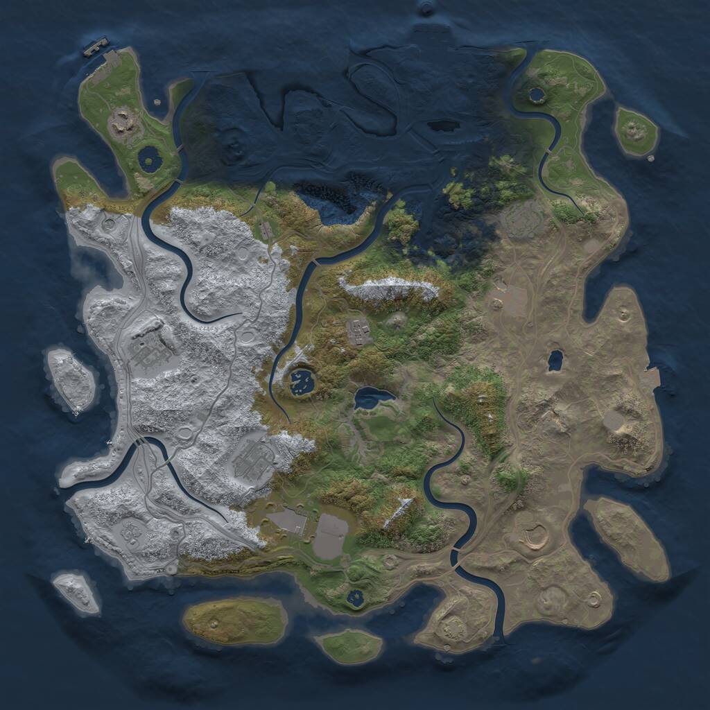 Rust Map: Procedural Map, Size: 4250, Seed: 13248365, 15 Monuments