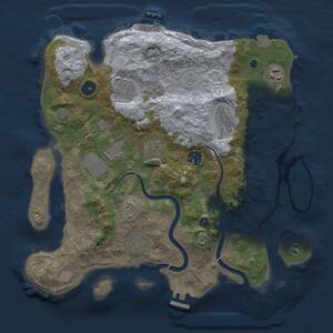 Thumbnail Rust Map: Procedural Map, Size: 3500, Seed: 669385728, 14 Monuments