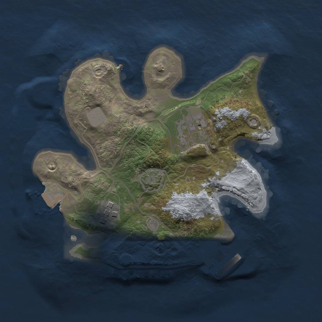Rust Map: Procedural Map, Size: 2048, Seed: 290327, 5 Monuments