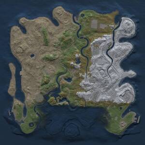 Thumbnail Rust Map: Procedural Map, Size: 4250, Seed: 2136236115, 17 Monuments