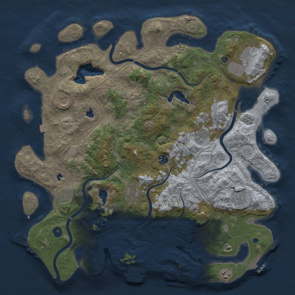 Rust Map: Procedural Map, Size: 4500, Seed: 676163744, 16 Monuments